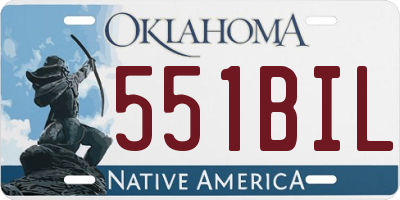 OK license plate 551BIL