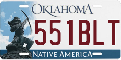 OK license plate 551BLT