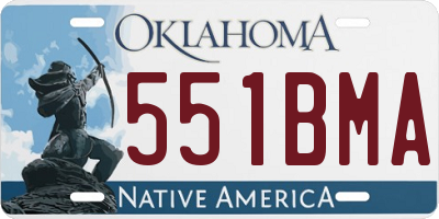 OK license plate 551BMA