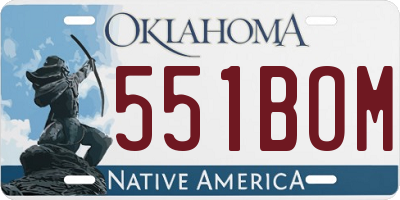 OK license plate 551BOM