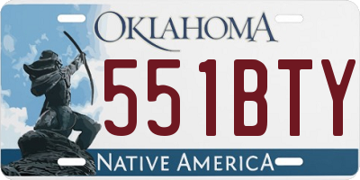 OK license plate 551BTY