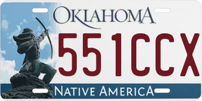 OK license plate 551CCX