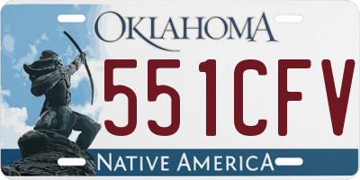 OK license plate 551CFV
