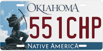 OK license plate 551CHP
