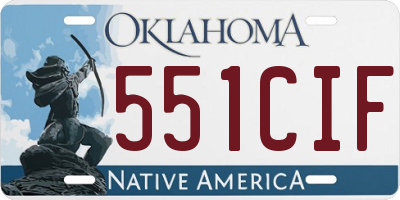 OK license plate 551CIF