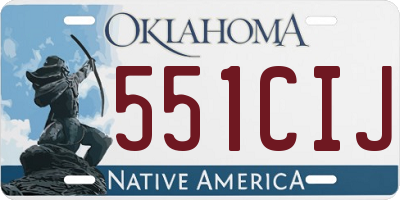 OK license plate 551CIJ