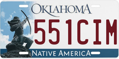 OK license plate 551CIM