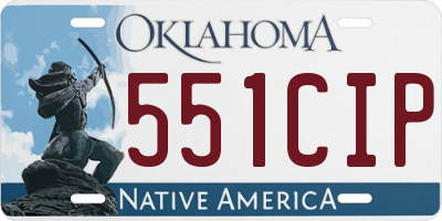 OK license plate 551CIP