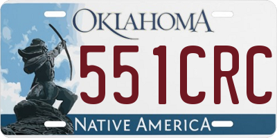 OK license plate 551CRC