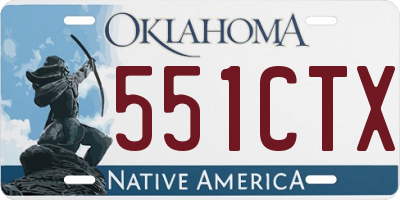 OK license plate 551CTX