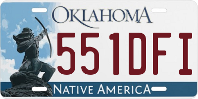 OK license plate 551DFI
