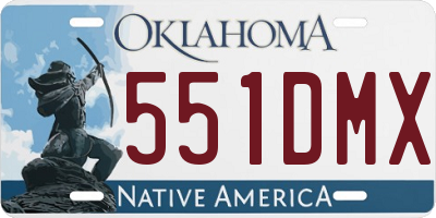 OK license plate 551DMX