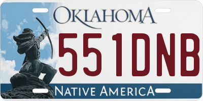 OK license plate 551DNB