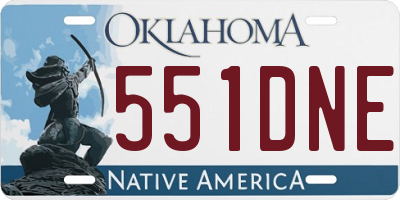 OK license plate 551DNE