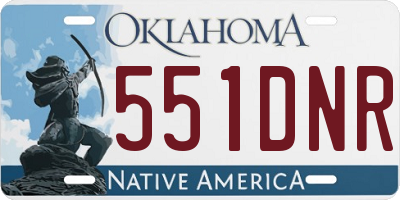 OK license plate 551DNR