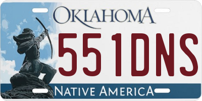 OK license plate 551DNS