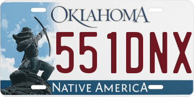 OK license plate 551DNX