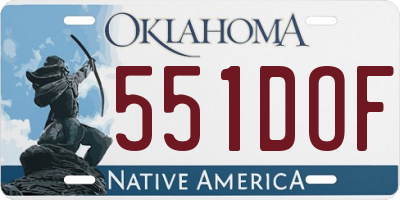 OK license plate 551DOF