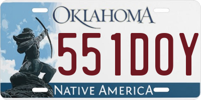 OK license plate 551DOY
