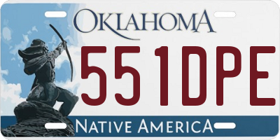 OK license plate 551DPE