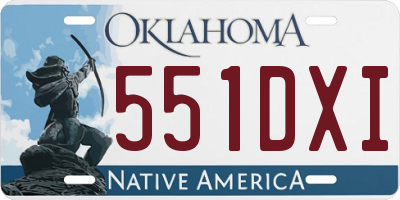 OK license plate 551DXI