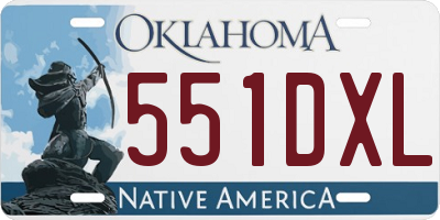 OK license plate 551DXL