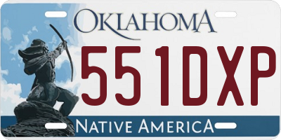 OK license plate 551DXP