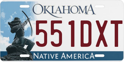 OK license plate 551DXT