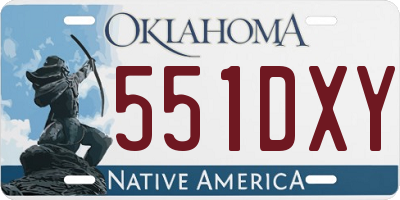 OK license plate 551DXY
