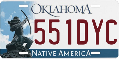 OK license plate 551DYC