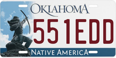 OK license plate 551EDD