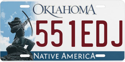 OK license plate 551EDJ