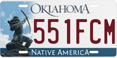 OK license plate 551FCM