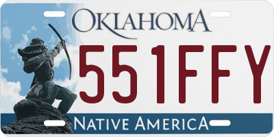 OK license plate 551FFY