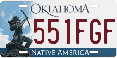 OK license plate 551FGF