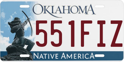 OK license plate 551FIZ