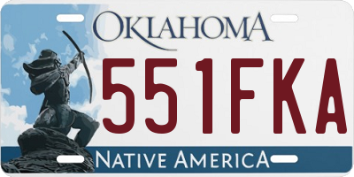OK license plate 551FKA