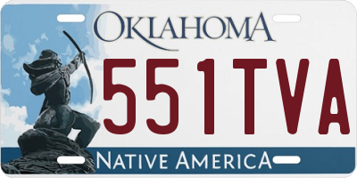 OK license plate 551TVA
