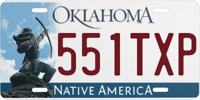 OK license plate 551TXP