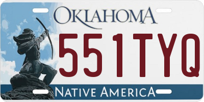 OK license plate 551TYQ