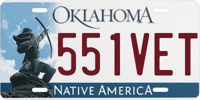 OK license plate 551VET