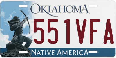OK license plate 551VFA