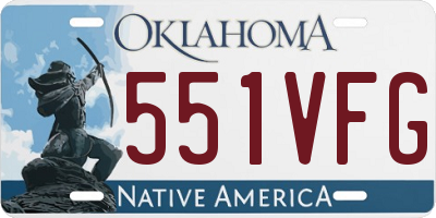 OK license plate 551VFG