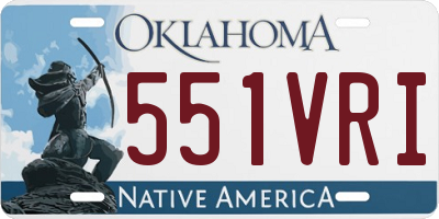 OK license plate 551VRI