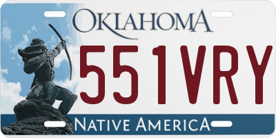 OK license plate 551VRY