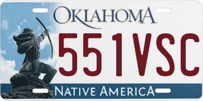 OK license plate 551VSC