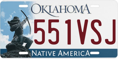 OK license plate 551VSJ