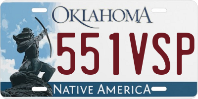 OK license plate 551VSP