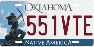 OK license plate 551VTE