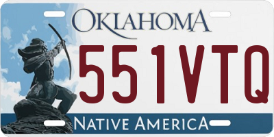 OK license plate 551VTQ